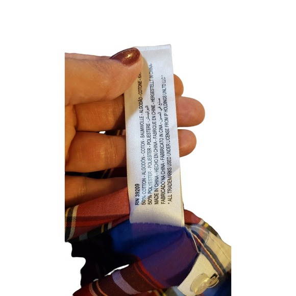 Ecko Unlimited Men Short Sleeve Button-up Red White Blue Plaid Shirt  Size Large - Picture 15 of 16